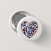  abstract hartpatroon ronde button 3,2 cm (Voorkant /achterkant)