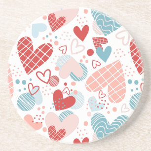 Abstract hartpatroon thermische tumbler pilaar kan zandsteen onderzetter