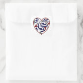 abstract hartpatroon vierkante sticker (Tas)