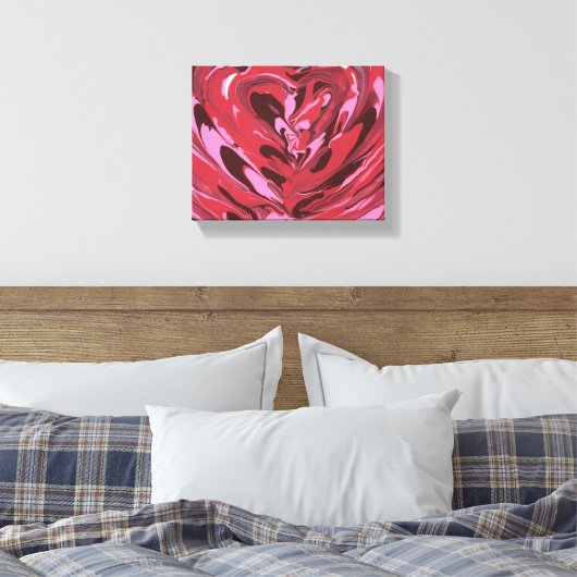 Abstract hartschilderij canvas afdruk (Insitu (Slaapkamer))