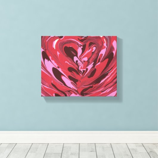 Abstract hartschilderij canvas afdruk (Insitu (Houten vloer))