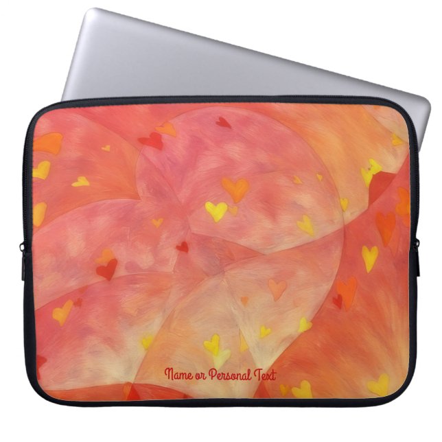 Abstract Heart Art Personal Laptop Cover Sleeve (Voorkant)