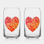 Abstract Heart Confetti Art Blikvorm Glas (Voorkant)