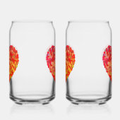 Abstract Heart Confetti Art Blikvorm Glas (Links)