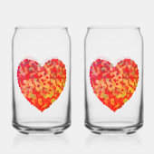 Abstract Heart Confetti Art Blikvorm Glas (Achterkant)