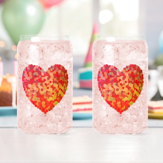 Abstract Heart Confetti Art Blikvorm Glas (Insitu (Verjaardag))