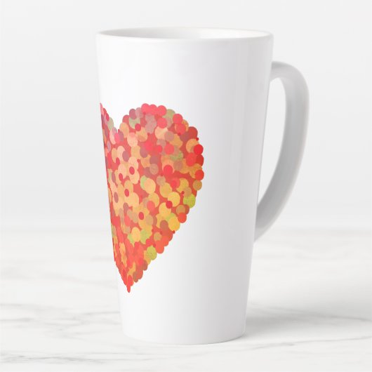 Abstract Heart Confetti Art Latte Mok (Rechterhoek)