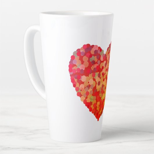 Abstract Heart Confetti Art Latte Mok (Linkerhoek)