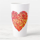 Abstract Heart Confetti Art Latte Mok (Voorkant)
