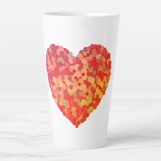 Abstract Heart Confetti Art Latte Mok (Voorkant)