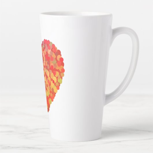 Abstract Heart Confetti Art Latte Mok (Rechts)