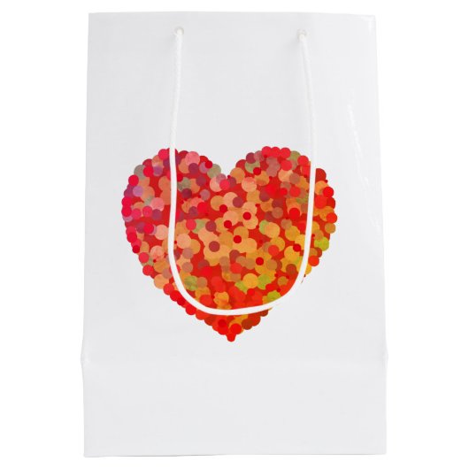 Abstract Heart Confetti Art Medium Cadeauzakje (Achterkant)