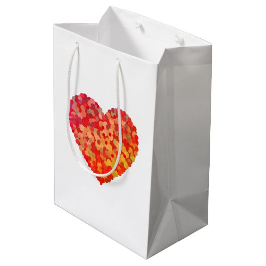 Abstract Heart Confetti Art Medium Cadeauzakje (Achterkant Gekanteld)