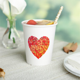 Abstract Heart Confetti Art Papieren Bekers