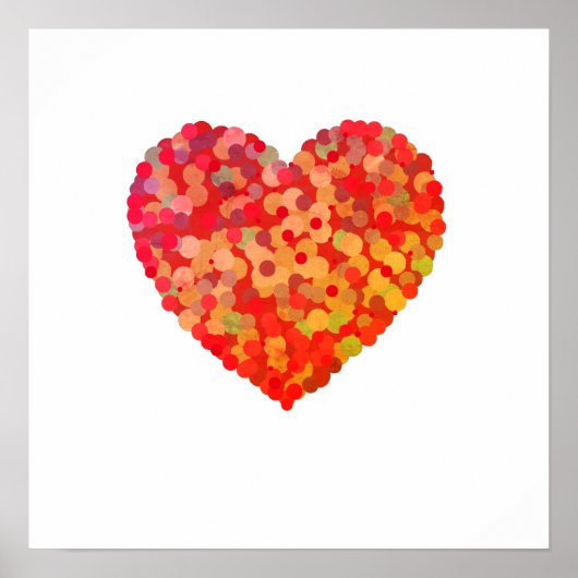Abstract Heart Confetti Art Poster (Voorkant)