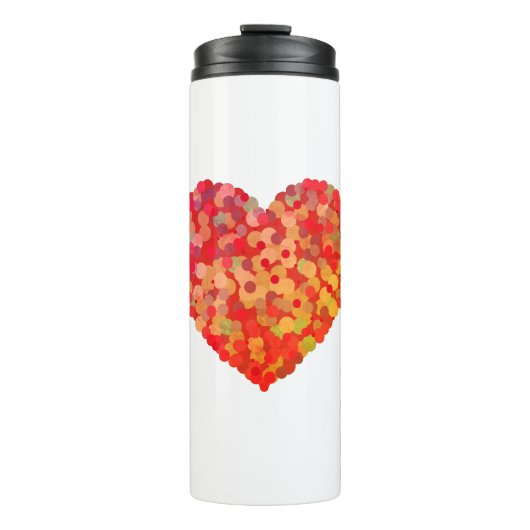 Abstract Heart Confetti Art Thermosbeker (Voorkant)