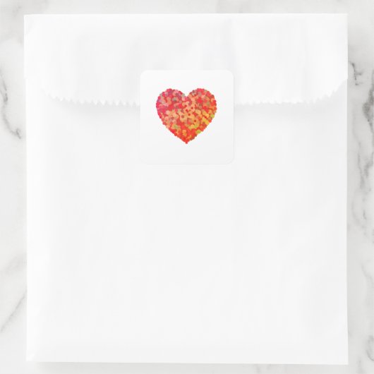 Abstract Heart Confetti Art Vierkante Sticker (Tas)