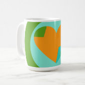 Abstract Heart Green Teal Orange Circle Koffiemok (Voorkant links)