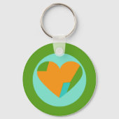 Abstract Heart Green Teal Orange Circle Sleutelhanger (Voorkant)