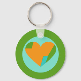 Abstract Heart Green Teal Orange Circle Sleutelhanger