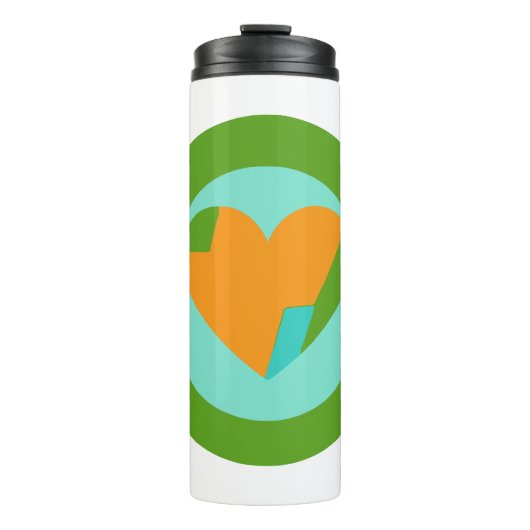 Abstract Heart Green Teal Orange Circle Thermosbeker (Voorkant)