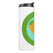 Abstract Heart Green Teal Orange Circle Thermosbeker (Gedraaid links)