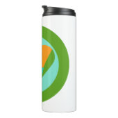 Abstract Heart Green Teal Orange Circle Thermosbeker (Geroteerd rechts)