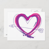 Abstract heart in purple and pink briefkaart (Voorkant / Achterkant)