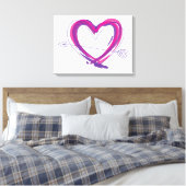 Abstract heart in purple and pink canvas afdruk (Insitu (Slaapkamer))