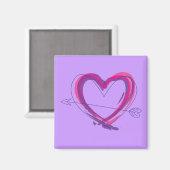 Abstract heart in purple and pink magneet (Voorkant / Achterkant)