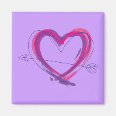 Abstract heart in purple and pink magneet (Voorkant)
