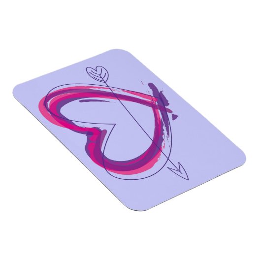 Abstract heart in purple and pink magneet (Rechterzijde)