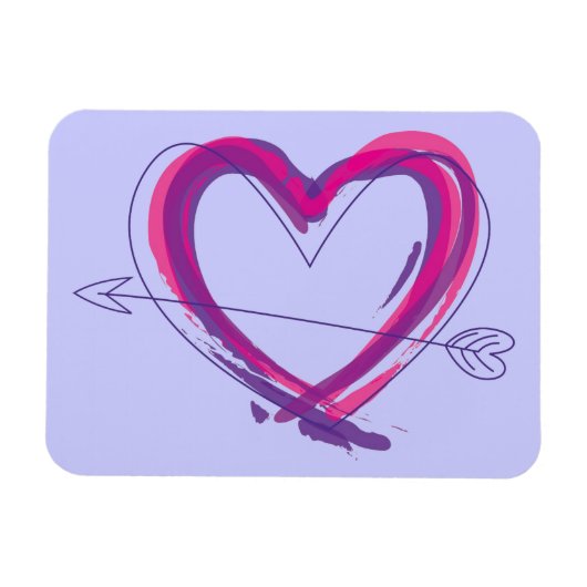 Abstract heart in purple and pink magneet (Horizontaal)