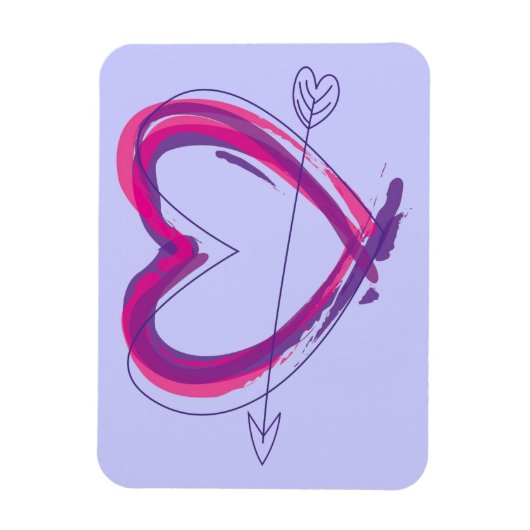Abstract heart in purple and pink magneet (Verticaal)