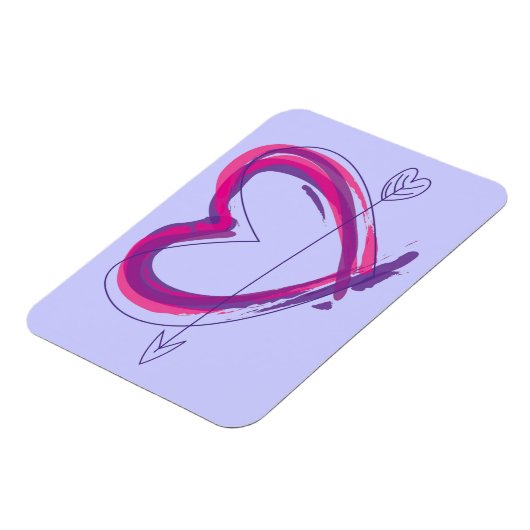 Abstract heart in purple and pink magneet (Linkerzijde)