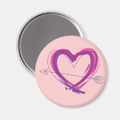 Abstract heart in purple and pink magneet (Voorkant / Achterkant)
