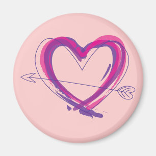 Abstract heart in purple and pink magneet