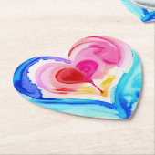 Abstract Heart Layer Onderzetter, expressieve kuns Kartonnen Onderzetters (Gekanteld)