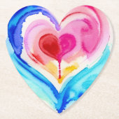 Abstract Heart Layer Onderzetter, expressieve kuns Kartonnen Onderzetters (Voorkant)