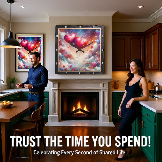 Abstract Heart Nebula Dream Vierkante Klok