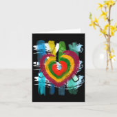 Abstract Heart _ Painterly Valentine Abstract Art Kaart (Gele Bloem)