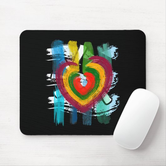 Abstract Heart _ Painterly Valentine Abstract Art  Muismat (Met muis)