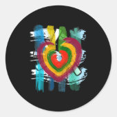 Abstract Heart _ Painterly Valentine Abstract Art  Ronde Sticker (Voorkant)
