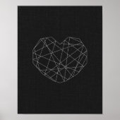 Abstract heart print. Black and white. Modern love Poster (Voorkant)