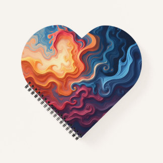 Abstract Heart Shaped Notebook Notitieboek