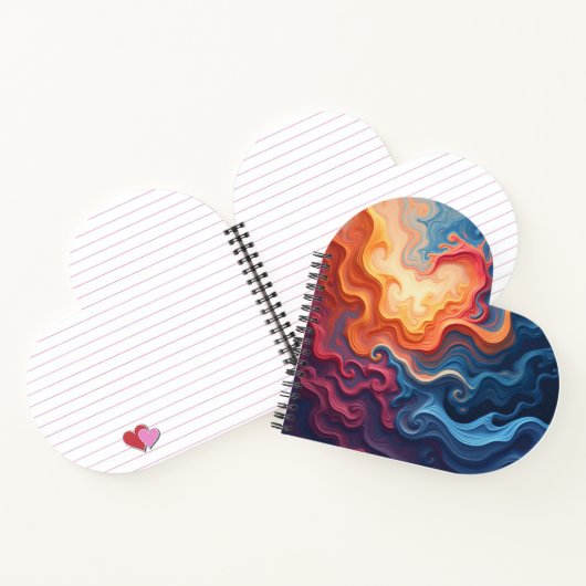Abstract Heart Shaped Notebook Notitieboek (Binnen)