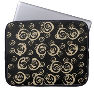 Abstract hedendaags goudspiraalpatroon laptop sleeve