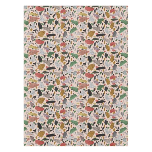 Abstract hedendaags kunstzinnig terrazzo stijlpatr tafelkleed (Voorkant)