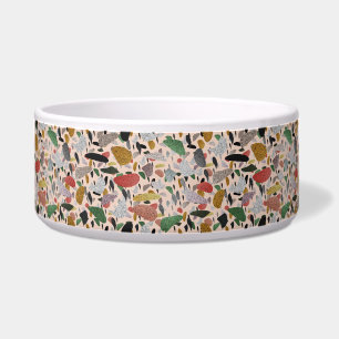 Abstract hedendaags kunstzinnig terrazzo stijlpatr voerbakje