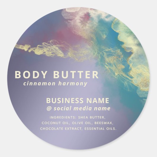 Abstract hedendaags modern kunstinktproduct ronde sticker (Voorkant)